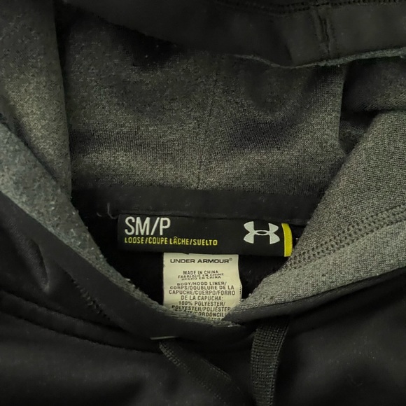 Under Armour Loose Black Women's / Junior Fleece Printed -Logo Hoodie Sz S/P - Picture 4 of 10